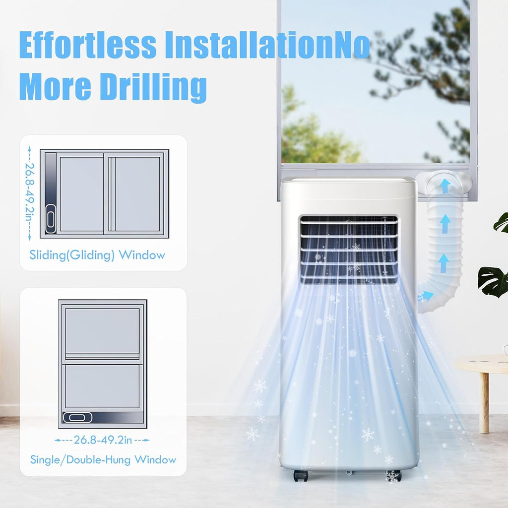 Portable Air Conditioners, 3-in-1 8500 BTU Cooling Unit with Fan & Dehumidifier for Room, Quiet Operation