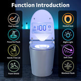 Smart Toilet with Heated Seat & Auto Open/Close Lid in ADA Height 17" | Dual Flush 1.0/1.27 GPF