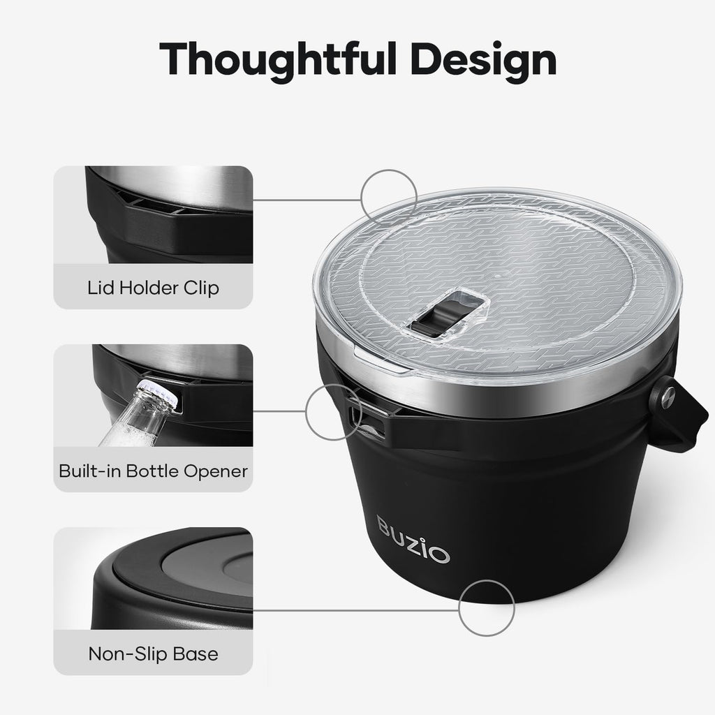 7.4 Qt/7 L Large Insulated Ice Bucket with Lid and Scoop & Tongs