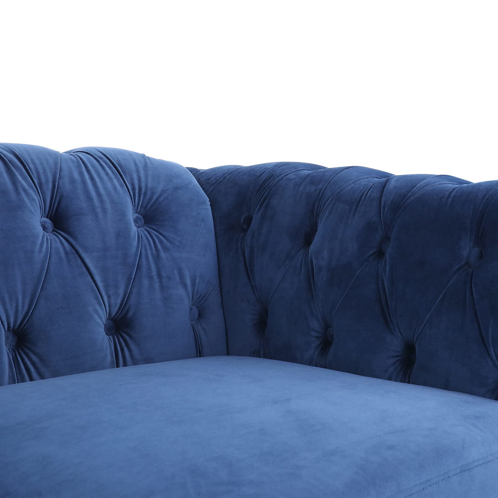 Three-Seat Velvet Sofa, Large Sofa Classic Tufted Chesterfield Settee Modern 3 Seater Couch Furniture Tufted Back