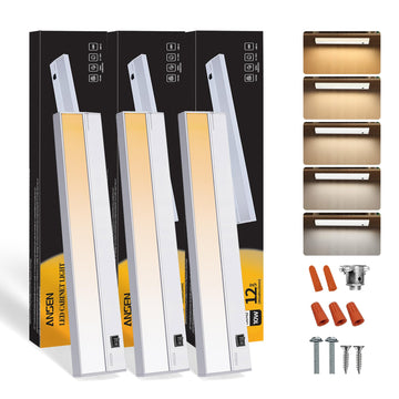 Of Under Cabinet Lights, 12in 10W 666LM, Dimmable Hardwire Led Light for Closet, CRI>92, R9>90, 5 Color