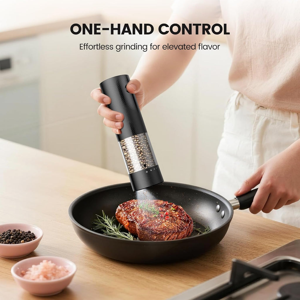 Electric Salt and Pepper Grinder Set - Rechargeable Automatic Salt and Pepper Shakers, Kitchen Appliances - Set of 2