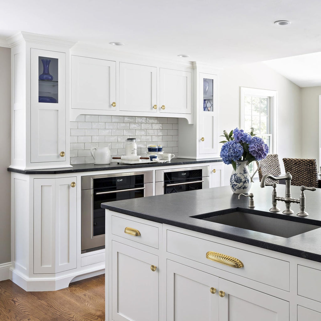 Modern 5''Hole Centers Brushed Gold Cabinet Pulls, Accessible Luxury Zinc Alloy Din Cup Cabinet Pulls with Mordern