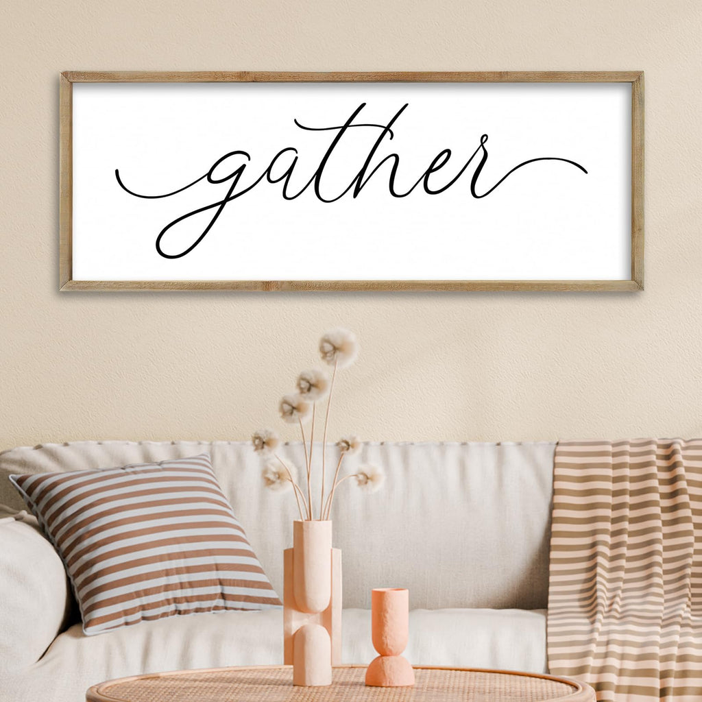 Gather Sign Wall Decor, Wood, 32"×12"
