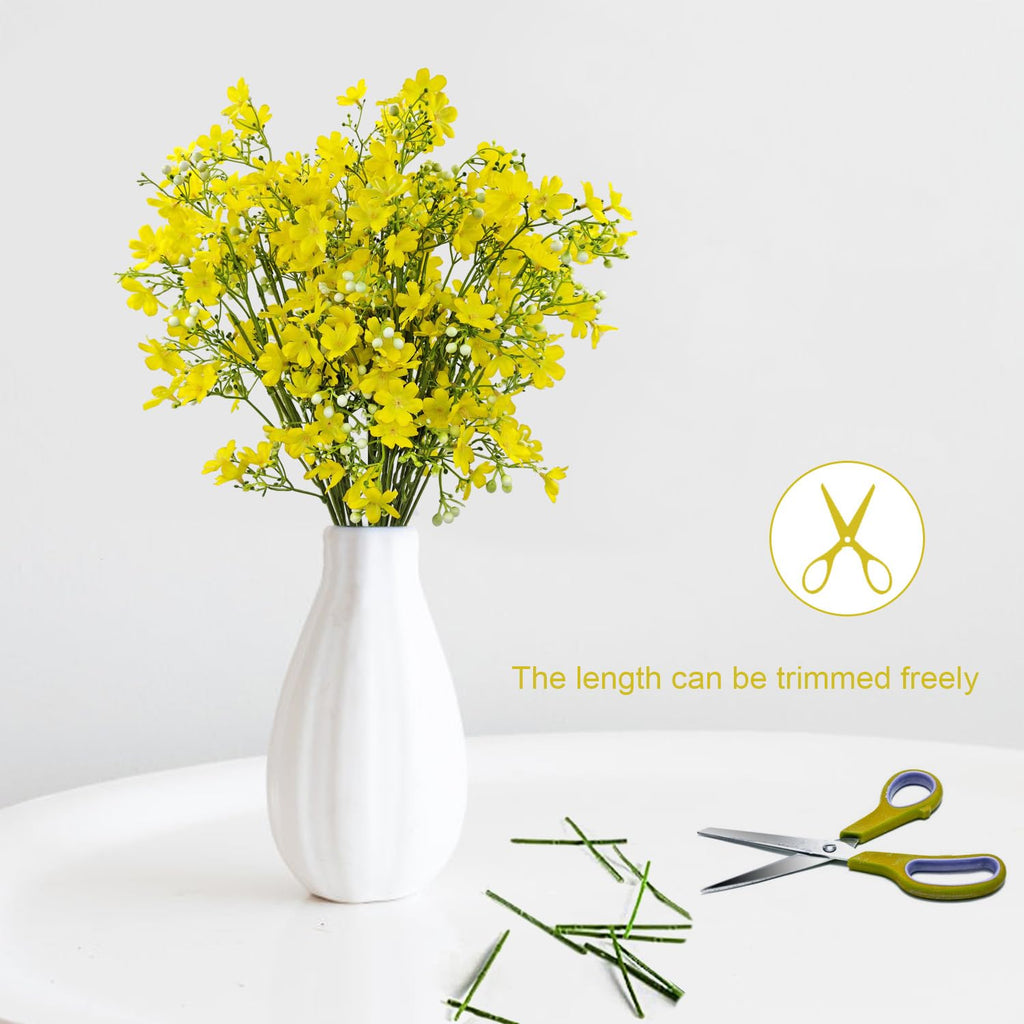 10 PCS Silk Flowers with Long Stems Artificial Flower for Tall Vase Outdoors Fake Babys Breath Bouquet Faux Floral