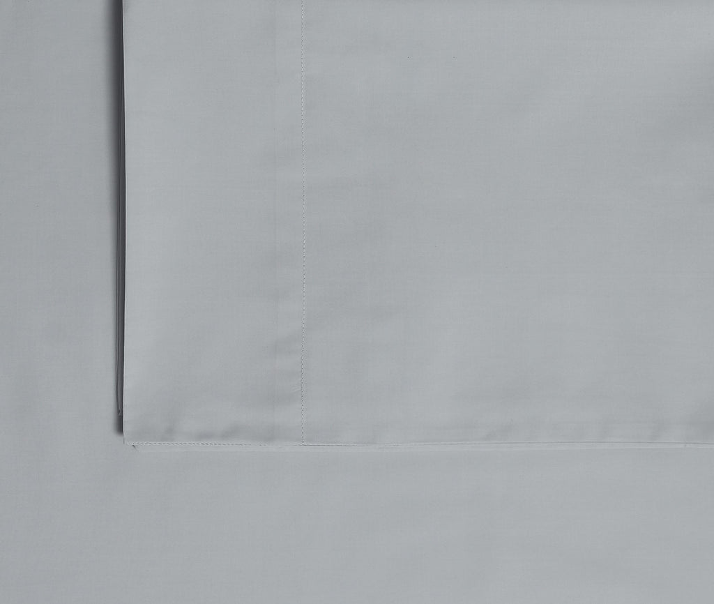 Cotton Percale Twin Size Bed Sheet Set, Soft Grey