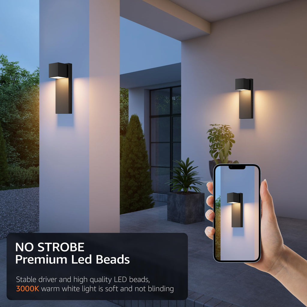 4 Pack 13" Modern Outdoor Led Wall Light, 16W 3000K 1200Lumen Porch & Patio Hardwired Wall Mount Wall Sconces, Exterior