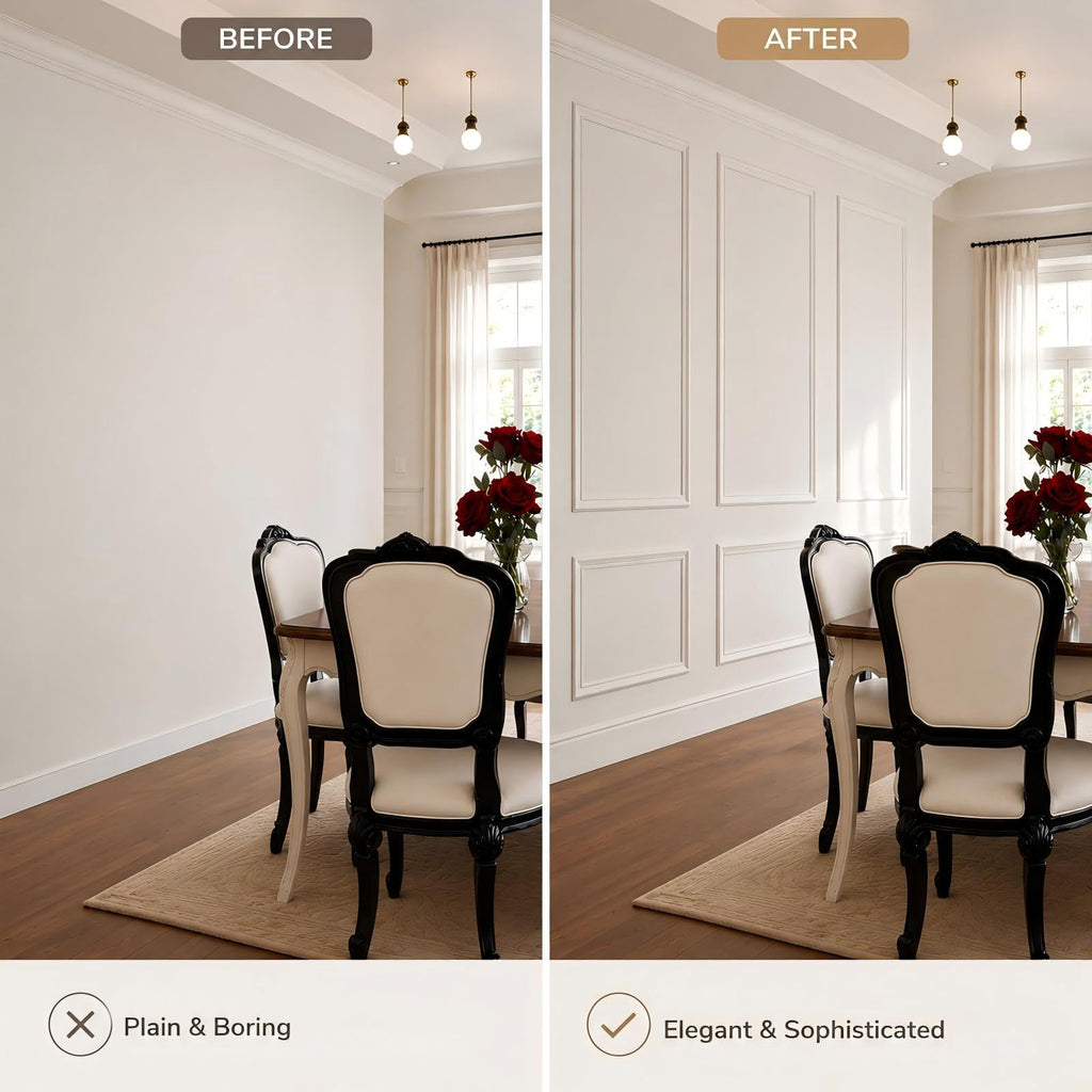 Peel and Stick Wall Molding Kit,Pre Cut Accent Wainscoting Panels,24x54in