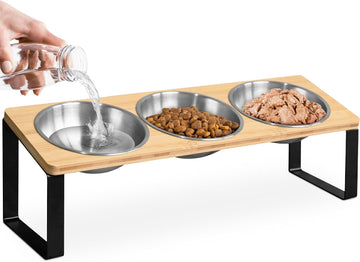 Raised cat Bowls for Indoor Cats by, Elevated cat Bowls, Tilted and Elevated Anti Vomiting Cat Dishes for Food