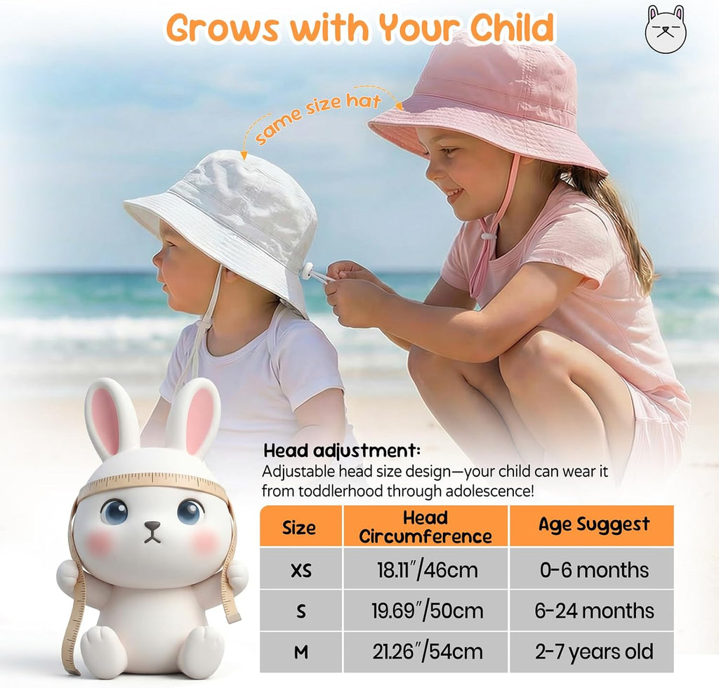 Baby Sun Hat UPF 50+ Animal Pattern Toddler Bucket Hat for Boys Girl