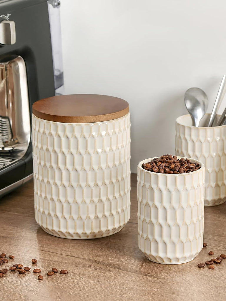 Ceramic Canister Set, Flour Sugar Storage Containers