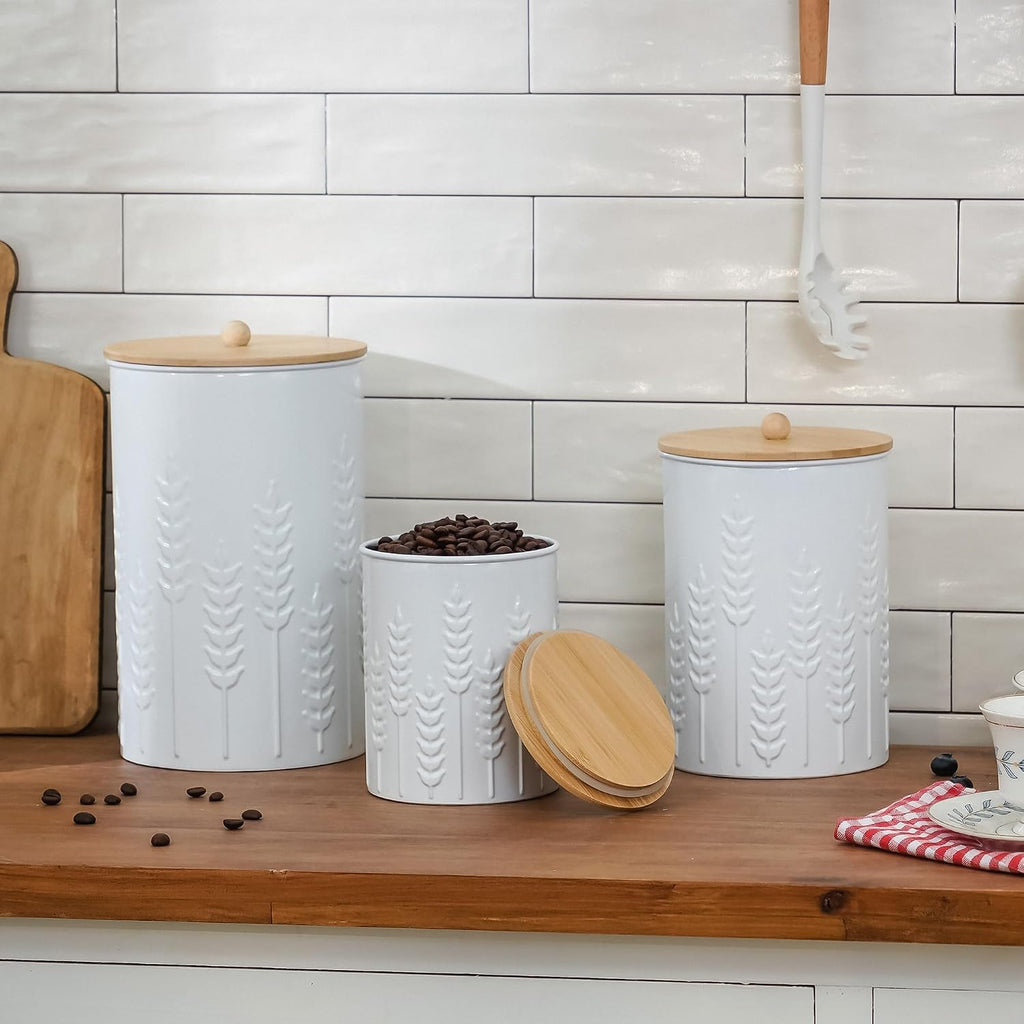 Kitchen Canister Tea Coffee Sugar Containers - Set of 3