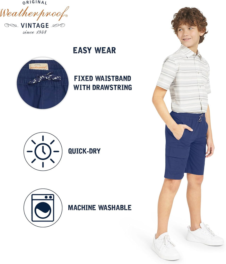 Boys Soft Stretch Lightweight Pull On Cargo Shorts for Kids