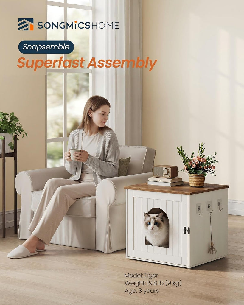 Toolless Assembly Litter Box Enclosure, Cat House