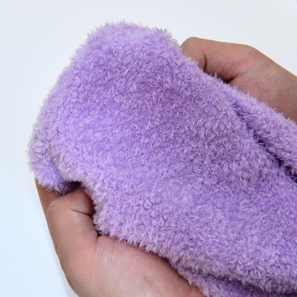Light Purple Short Pile Faux Fur Plush Fabric, 63" Wide, 1 Yard