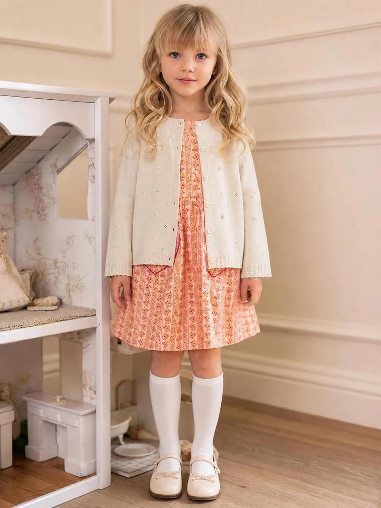 Long Sleeve Button Up Knit Sweater School Uniform Top