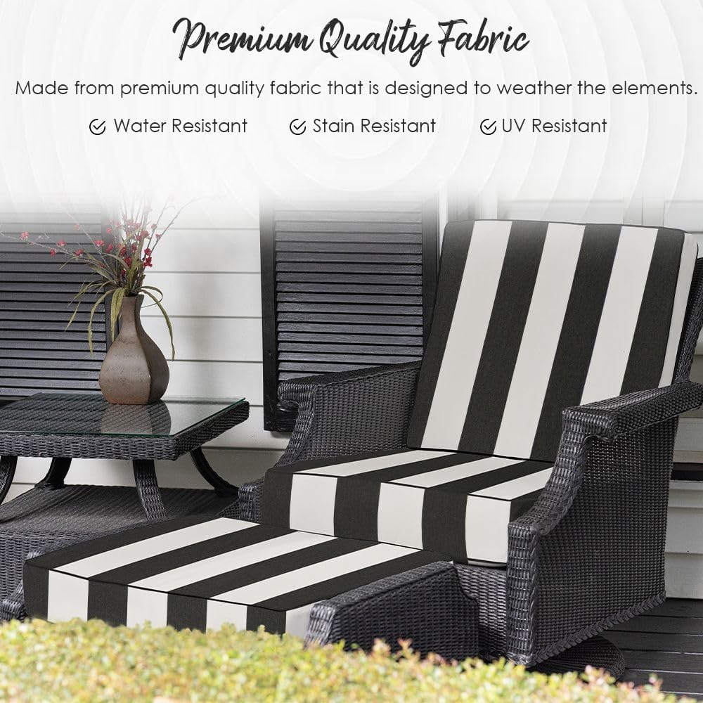 Deep Seating Foam Cushion Set | 24" x 27" Seat | All-Weather Spun Polyester Fabric | Water and Fade-Resistant |