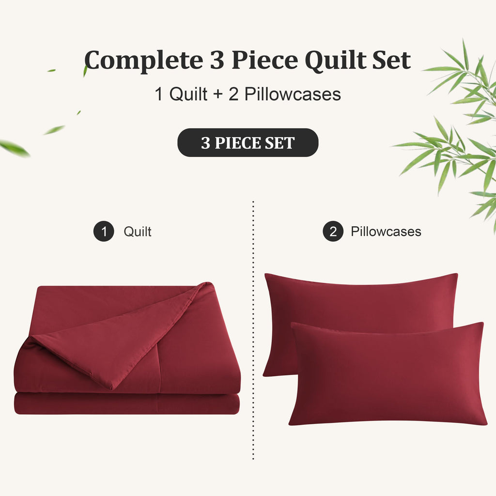 King Cooling Comforter Set, 3-Pc, Rayon Derived from Bamboo, Wine