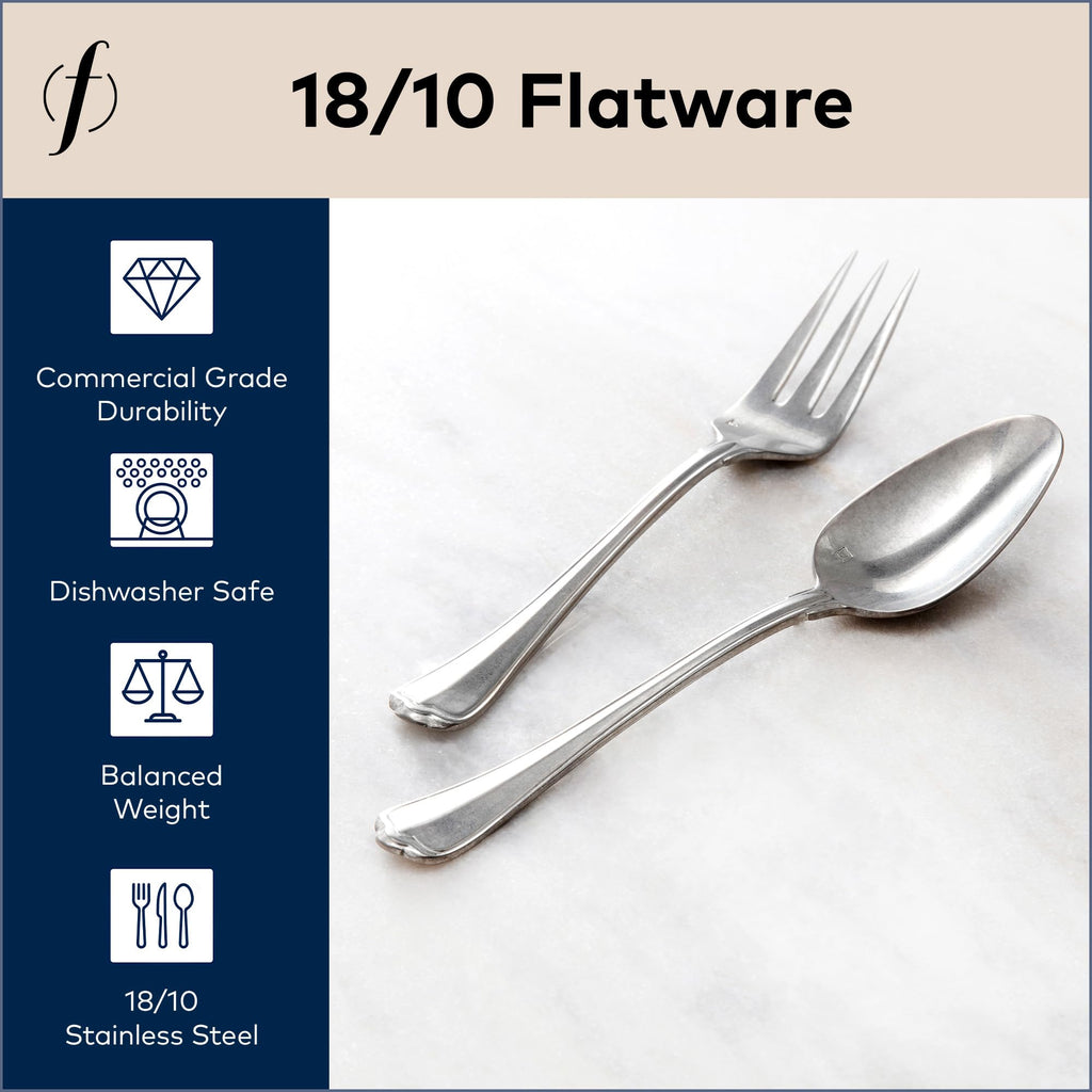San Marco 18/10 Stainless Steel Flatware, 20 Piece Place Setting With Table Knives, Forks and Spoons (Service For 4)