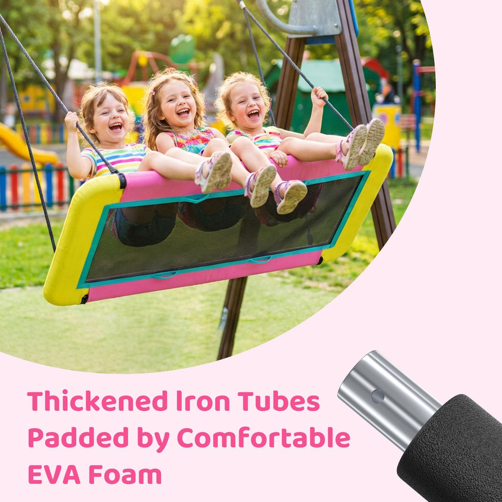 60'' Rectangle Platform Tree Swing for Kids and Adults, Giant Flying Swing with Adjustable Hanging Strap, Waterproof