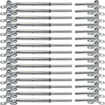 Stainless Steel Cable Railing Hardware Kit, 20 Pairs for 3/16 Cable Railing System, Adjustable Angle, T316 Marine