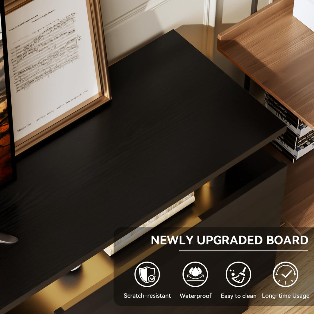 90" TV Stand, Large Entertainment Center & Media Console, Fits TVs up to 100", Storage Cabinet with Shelves, 50"
