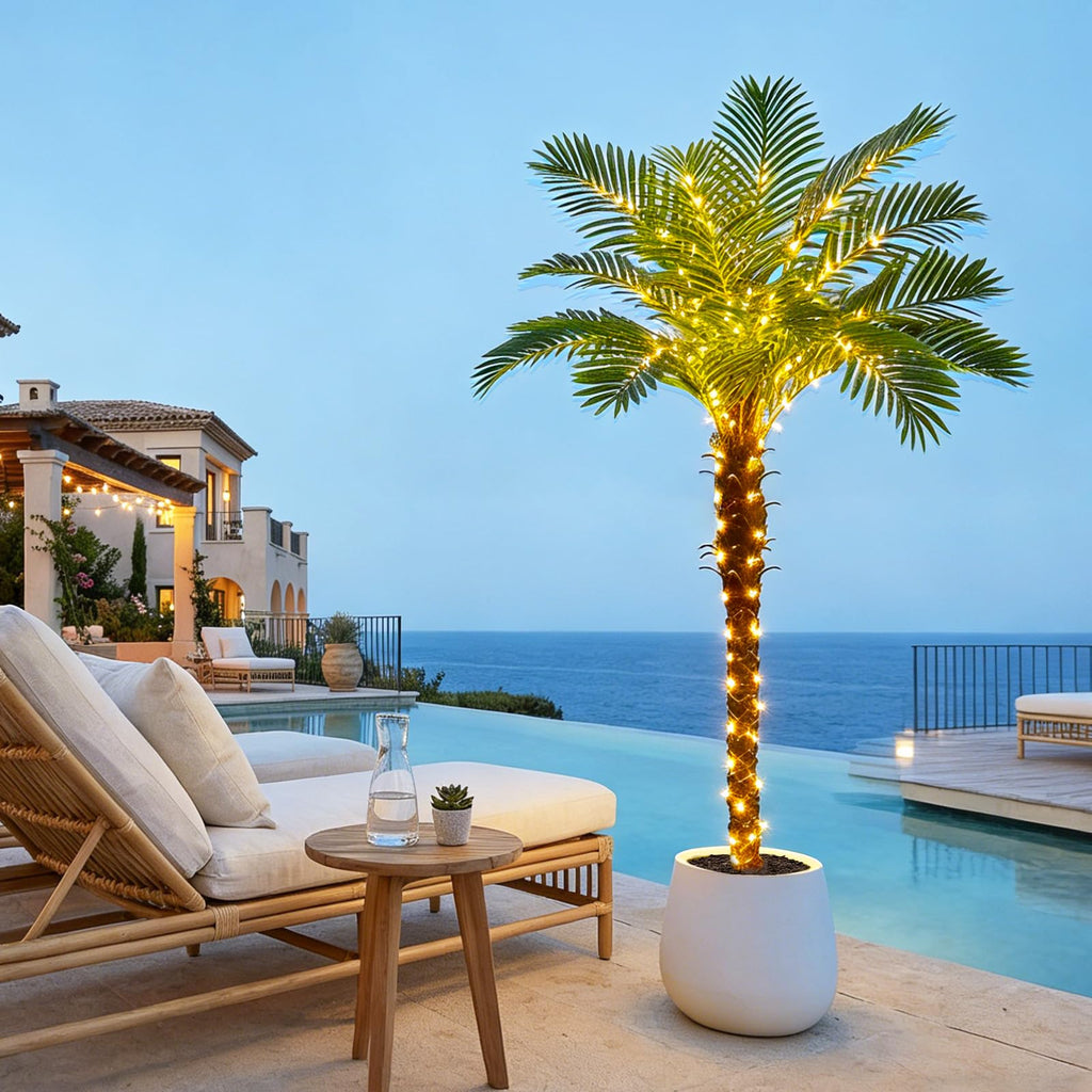 6FT Artificial Phoenix Palm Tree, Faux Coconut for Indoor Outdoor