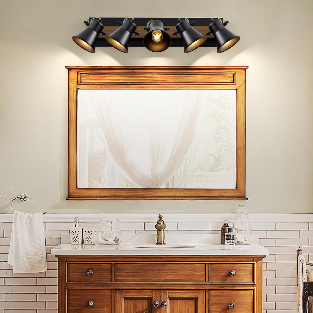 Track Light Fixtures, Adjustable Ceiling/Wall Mount Spotlight, Industrial Black Kitchen Track Lighting