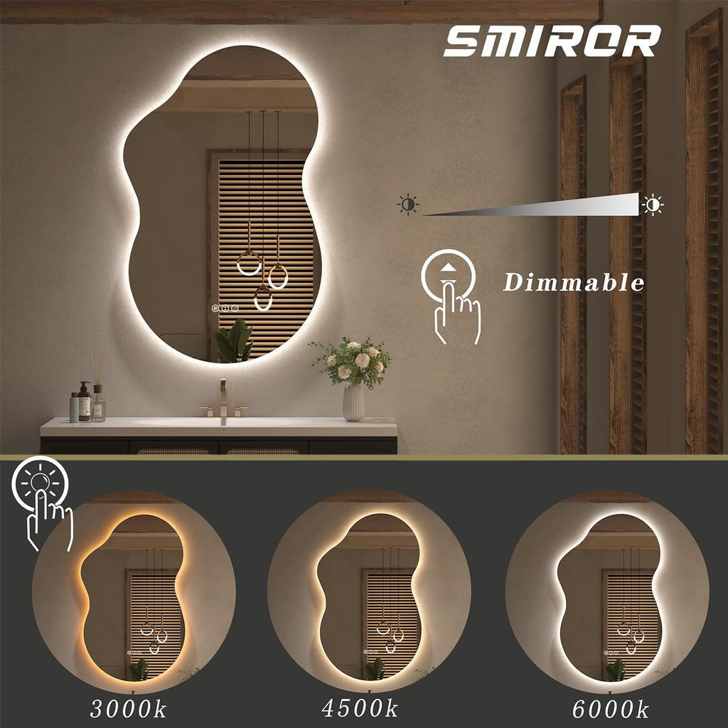 20x32 Irregular Backlit Led Lighted Bathroom Vanity Mirror