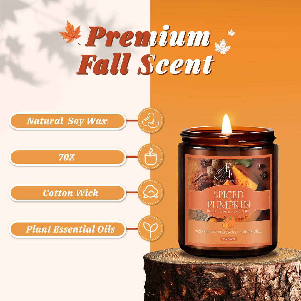 Fall Candles Set, 6 Pack Candles Scented Natural Soy Wax, Autumn Gifts Set for Women Men, Fall Fragrance of