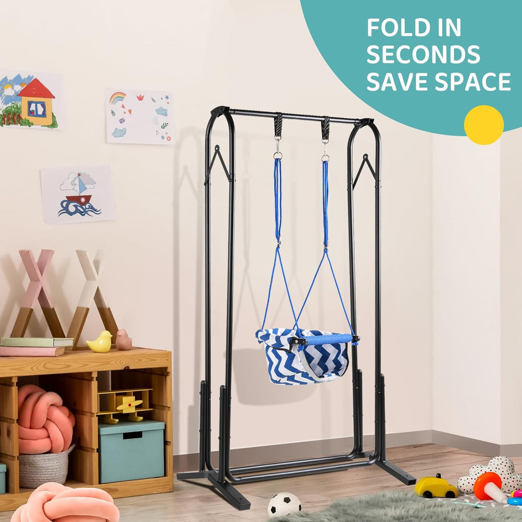2 in 1 Baby Jumper Swing, Toddler Swing 6 Months to 6 Years Black