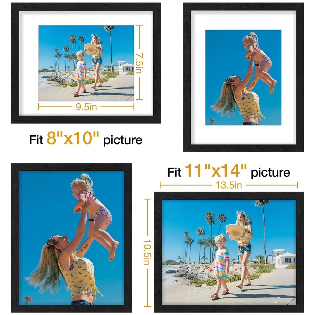 11x14 Picture Frames Set of 9, Black&Brown&Dark Grey
