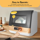 Countertop Dishwasher, 800W 110V Mini Dishwashers with 3 Washing Programs & 360° Spray