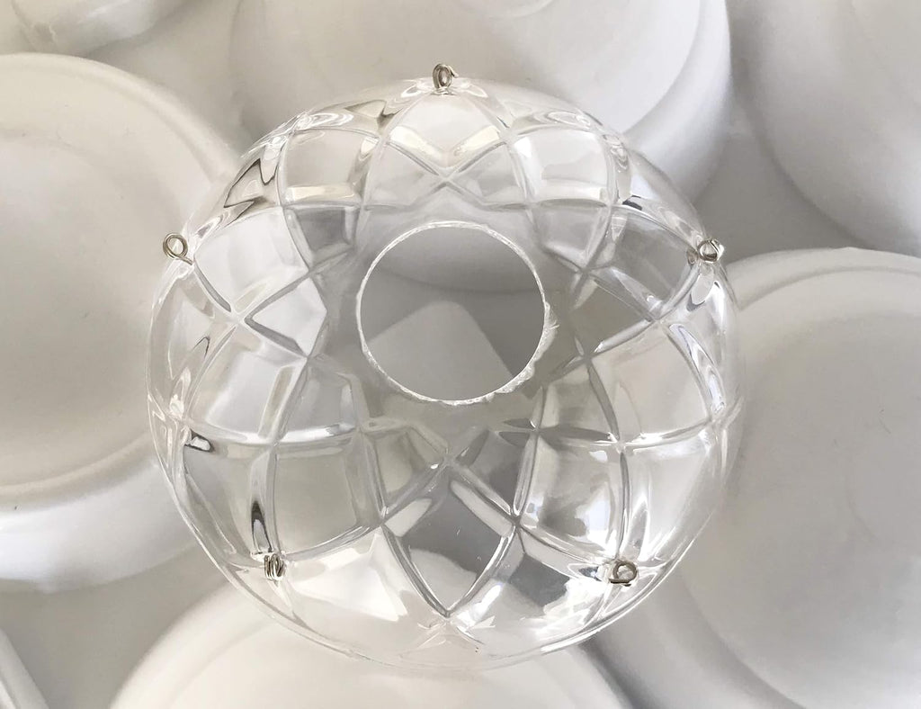 1 Piece -5 Side Holes, 4-Inch Asfour Chandelier Crystal 30% Lead Crystal Bobeche Lamp Chandelier Parts Cups W/Silver