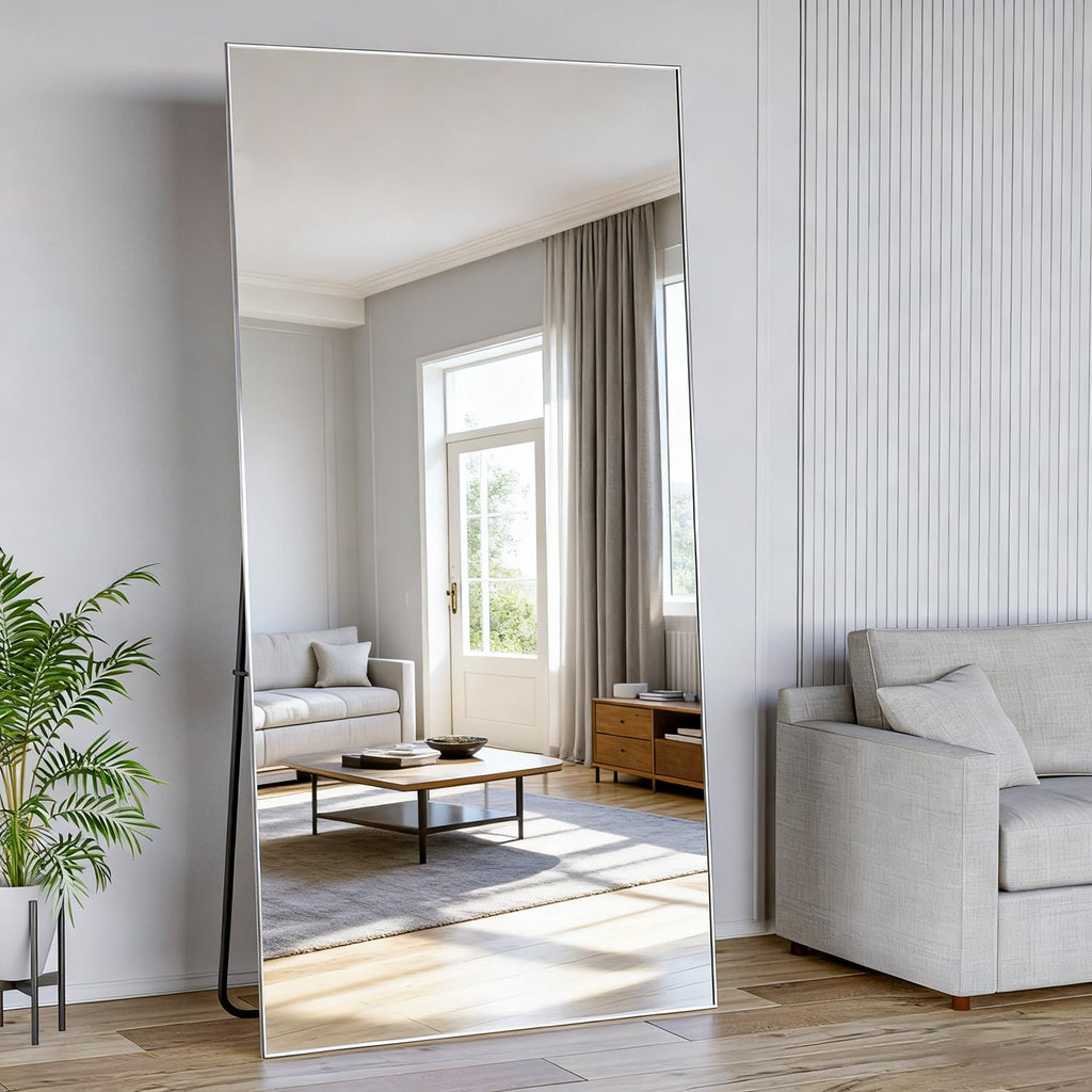 Full Length Mirror, 71"x25" Arch Mirror Floor Mirror with Stand Wall Mirror Silver Arched Full Body Mirror Standing