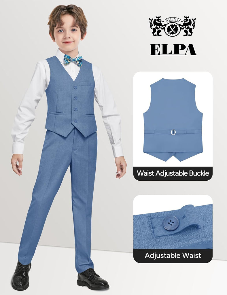 Boys' Formal Suit Vest Set with Suspender, Kids Suit for Wedding