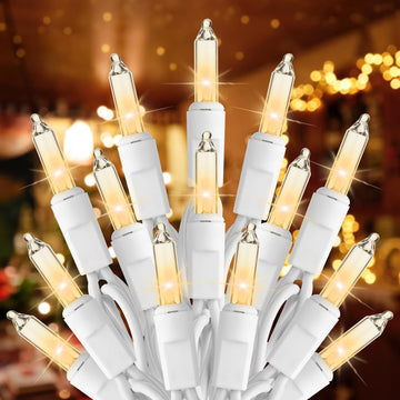 Clear Christmas String Lights, 200-Count 40ft Incandescent Bulb Mini Lights for Indoor Holiday Decor, Christmas Tree