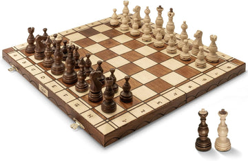Legate Luxury Wooden Chess Set for Adults and Kids - 18 Inch Handcrafted from Premium Beech and Birch Wood - Unique