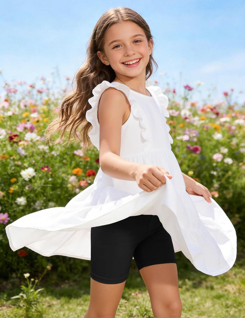 6 Pack Girls Biker Shorts Under Dresses Bike Short for Toddler Kids