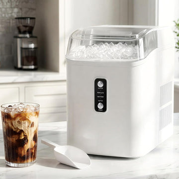 Nugget Ice Maker Countertop, 6-Min Fast Chewable Pellet Ice, 24lbs/24H Portable Ice Machine with Self-Cleaning, Ice