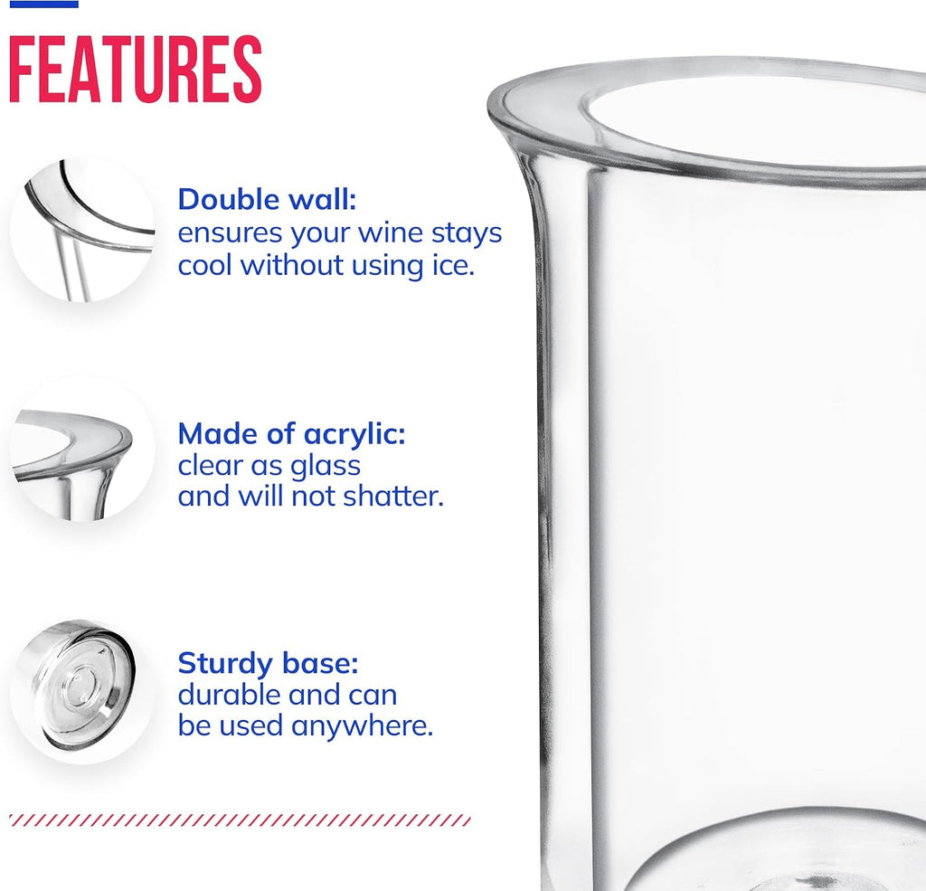 Wine Chiller, Champagne Bucket & Cooler Sleeve, Fits 750ml
