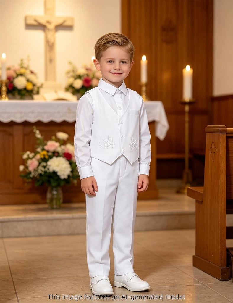 Baptism Outfits for Boys Toddler Baby Christening Suits White