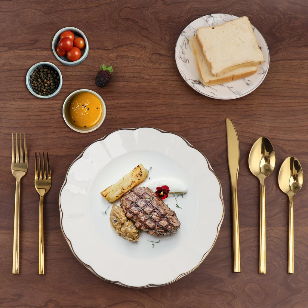20 Piece Silverware Set for 4, Stainless Steel Flatware Set, Tableware Cutlery Set and Restaurant Include Forks Knives