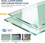 Double Sliding Shower Door 43"-48" W x 72" H with Nano Anti-Explosion Safety Film