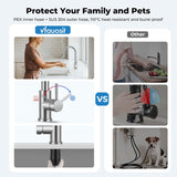 Kitchen Faucet with Pull Down Sprayer, VFAUOSIT Lead-Free Kitchen Sink Faucet Brushed Nickel Stainless Steel High Arc