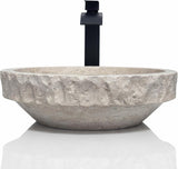 Shades of Nature Travertine Bathroom Sink - Modern Above Counter Bathroom Vessel Sink