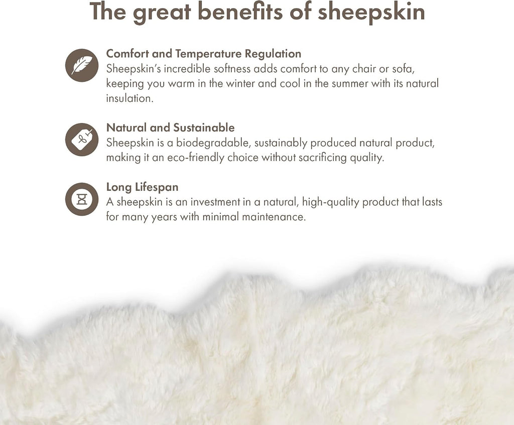 Real Sheepskin Rug 4x6 ft | Sheepskin Rugs and Sofa | Bedside Rugs s | Large Fluffy Rug is Breathable &