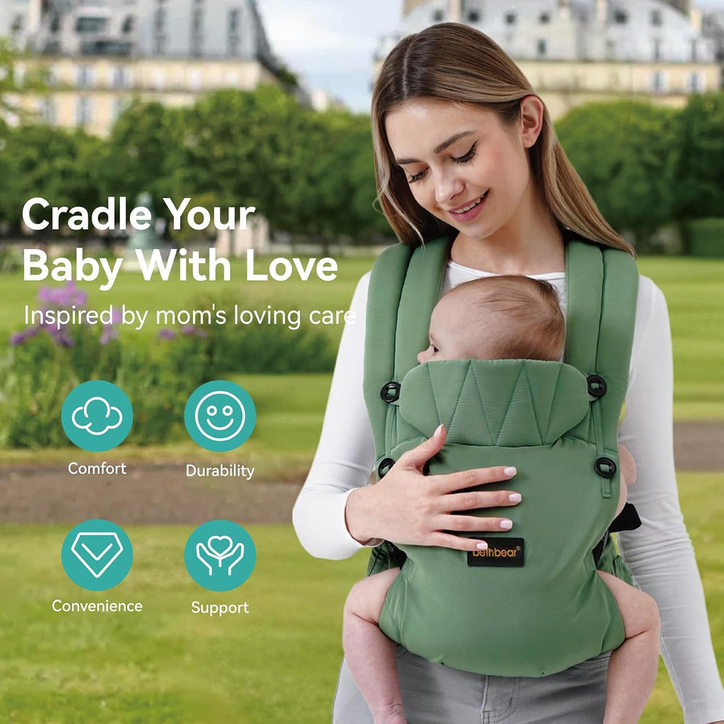 Carrier Newborn to Toddler 7-45 lbs with Natural Material, Ergonomic Design,Versatile and Adjustable,Hands Free