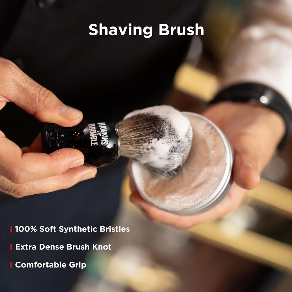 Men's Grooming Gift Set, 5-Pcs Shaving Kit with Face Scrub, Shaving Cream, After Shave Balm, Shaving Brush, Beard Oil