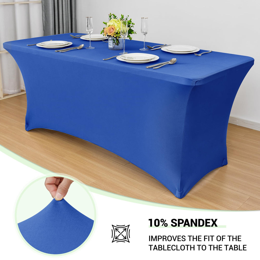 8ft Stretch Spandex Table Cover, 2 Pack, Royal Blue